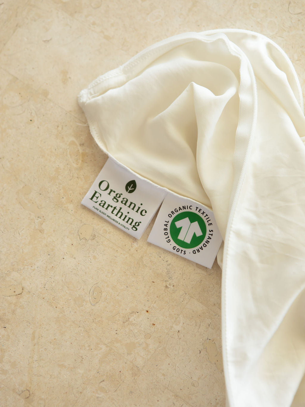 Certified Organic 22MM Mulberry Silk Pillowcase in Natural White