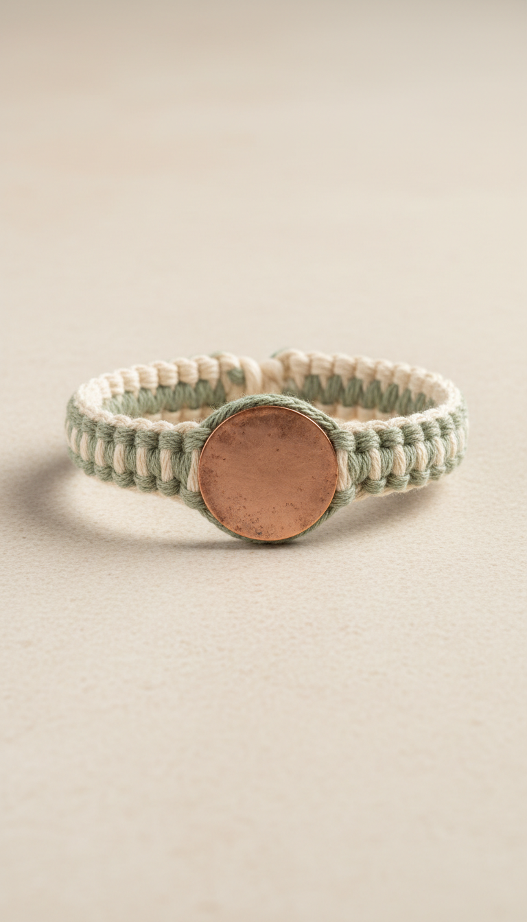 Organic Grounding Wristband with Adjustable Clasp