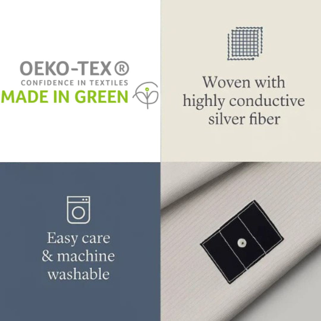 Organic Grounding Sheets for Bed | Earthing Sheet (flat) | Half Queen King | Organic Bamboo + Silver