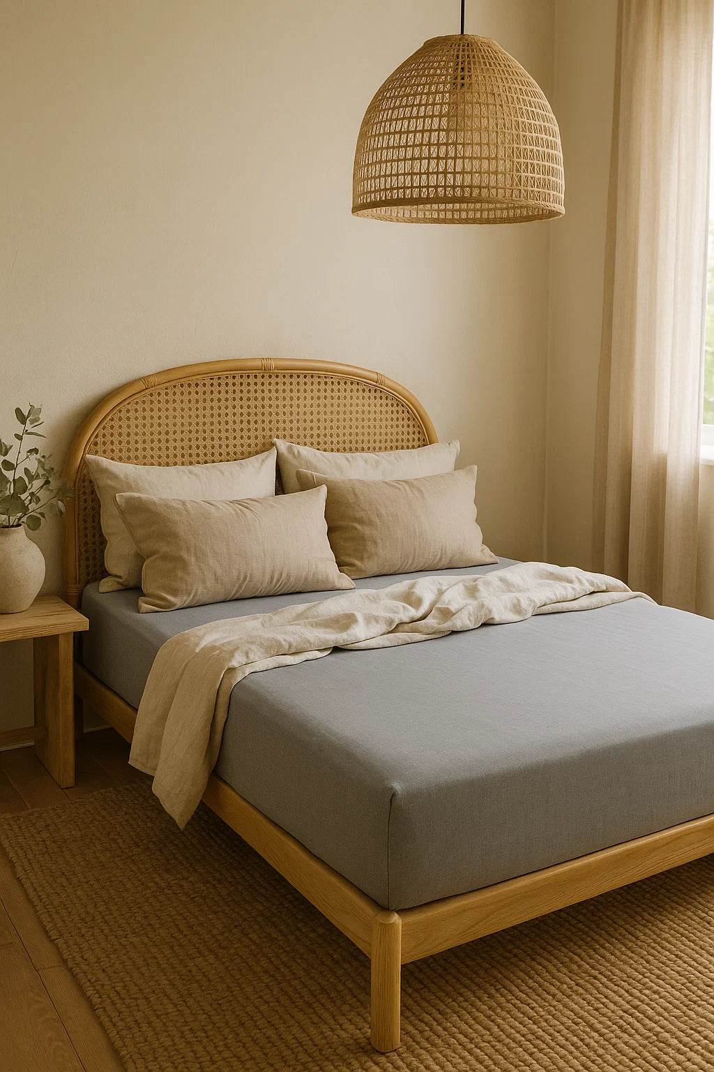 Certified Organic Bamboo Fitted Grounding Sheet in Grey