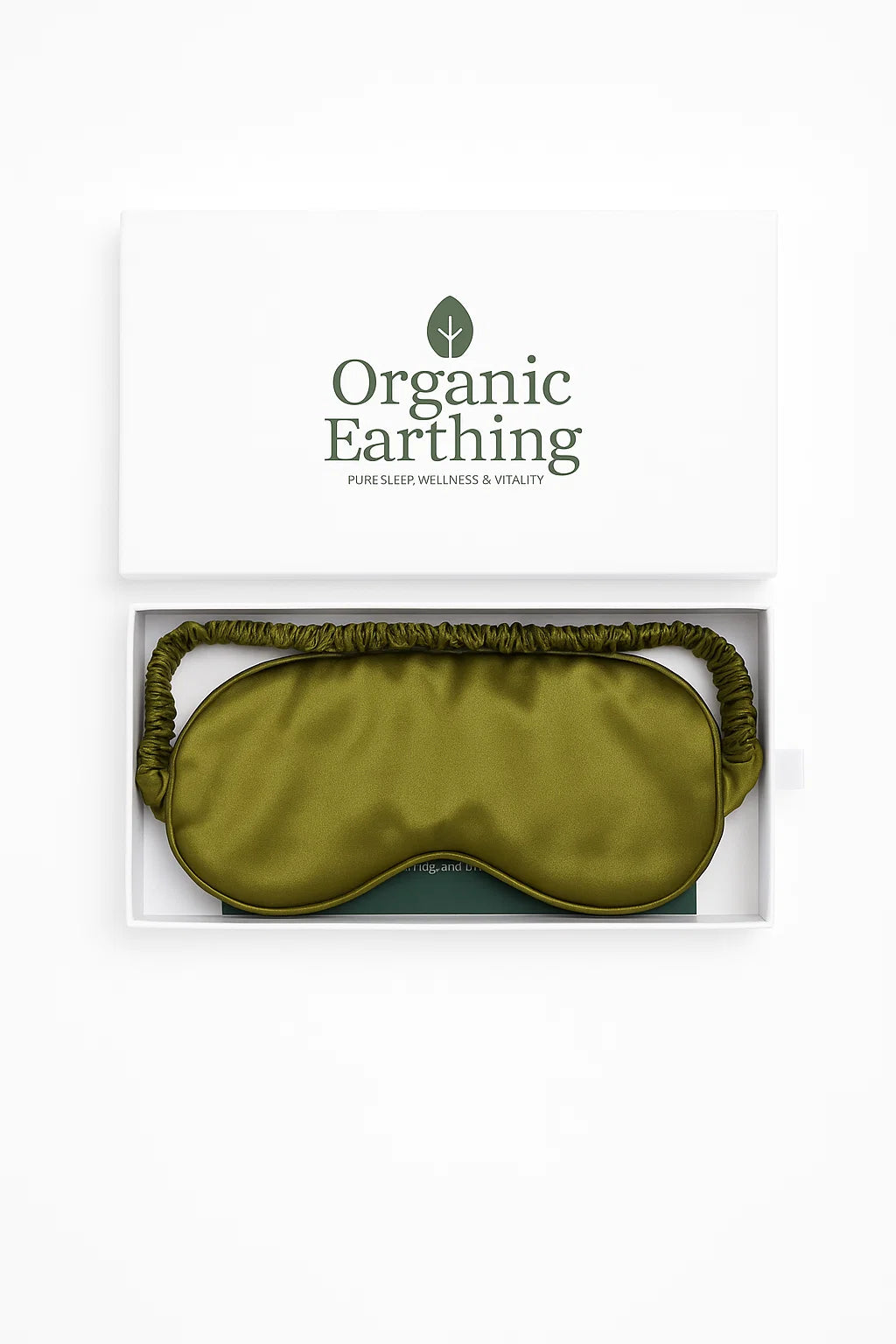Certified Organic 22MM Mulberry Silk Eye Mask in Olive