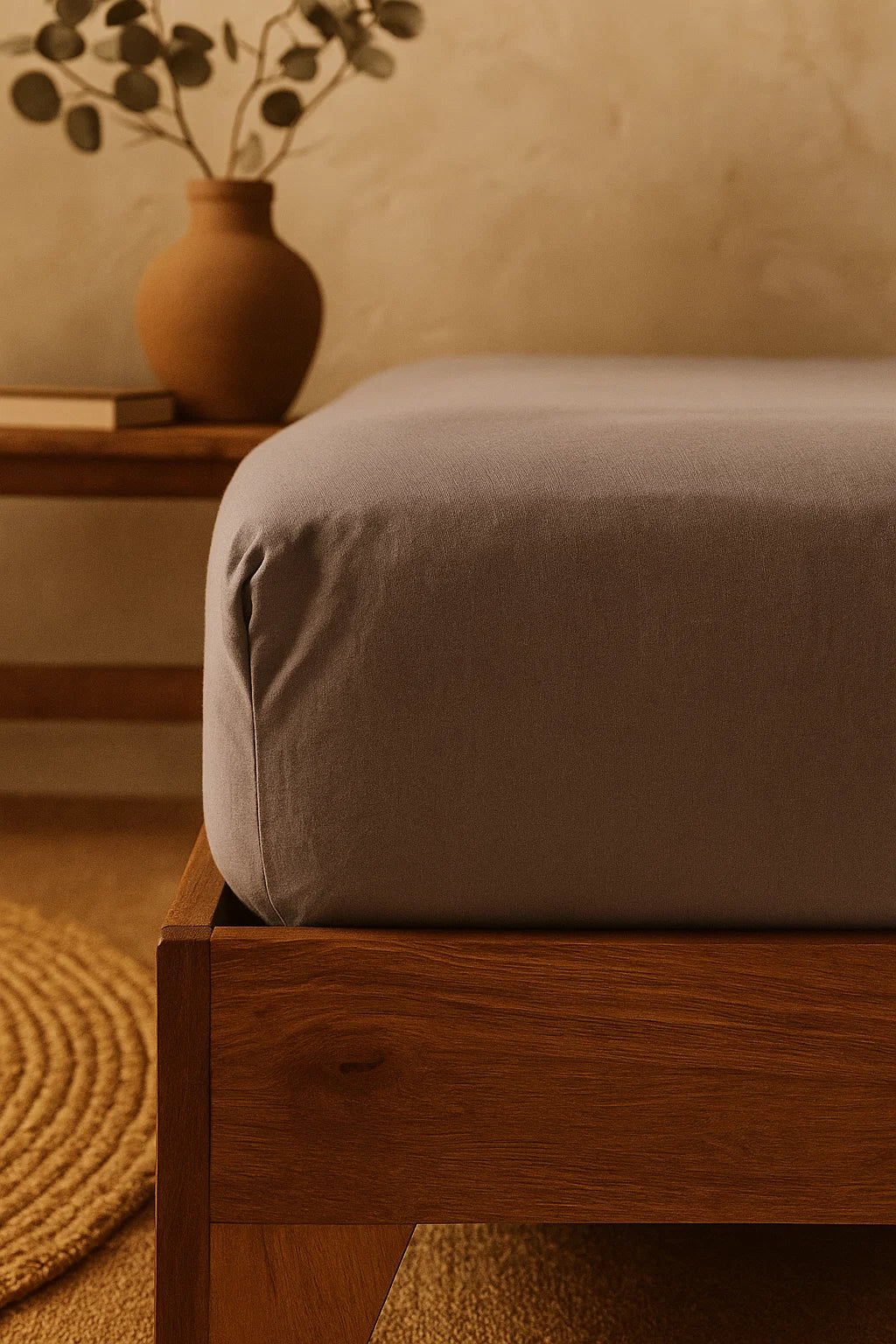 Certified Organic Bamboo Fitted Grounding Sheet in Grey