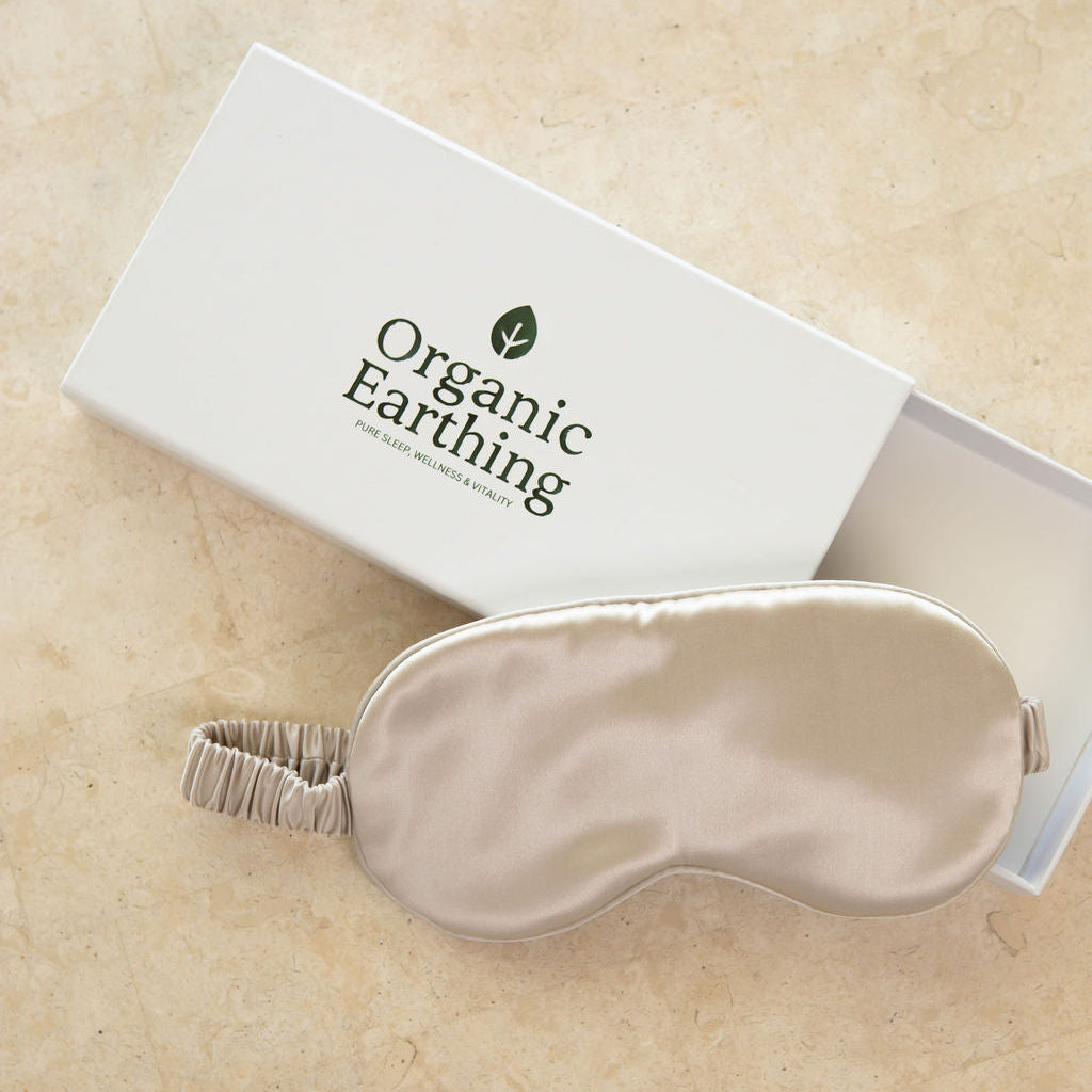 Organic Silk Pillowcase Duo + Eye Mask Bundle | 2 Silk Pillowcases & Silk Eye Mask grounding product for sleep, stress relief and recovery | Organic Earthing