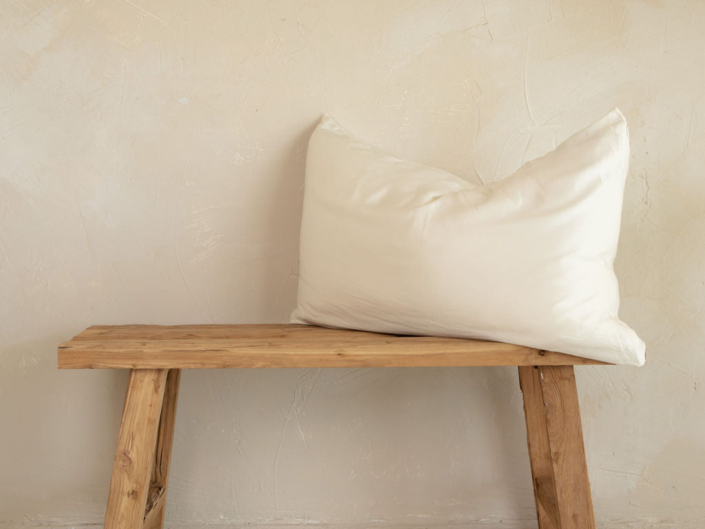 Certified Organic 22MM Mulberry Silk Pillowcase in Natural White