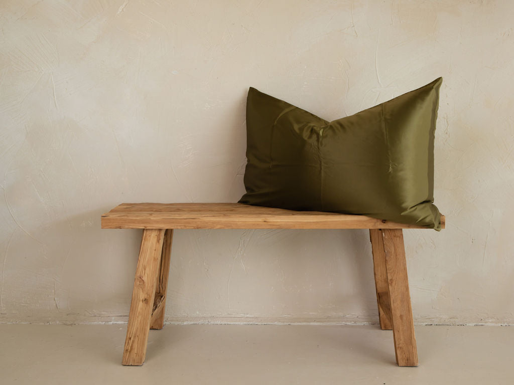 Certified Organic 22MM Mulberry Silk Pillowcase in Olive Green