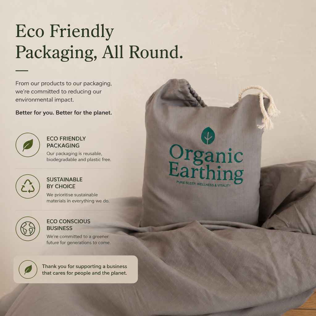 Organic Grounding Sheets for Bed | Earthing Sheet (flitted) | Single Queen King | Organic Bamboo + Silver