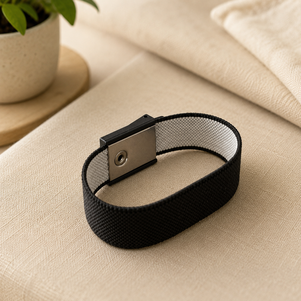 Grounding Wristband | Earthing Bracelet | Copper Backed | EMF Support