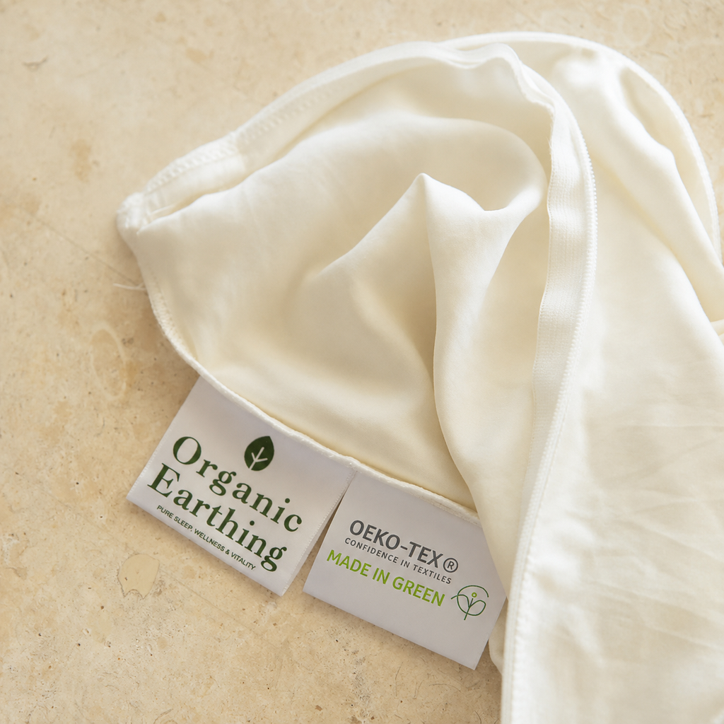 Organic Silk Pillowcase 100% Mulberry Silk (Natural White) | Anti-Frizz Hair & Skin Care | Cooling Breathable