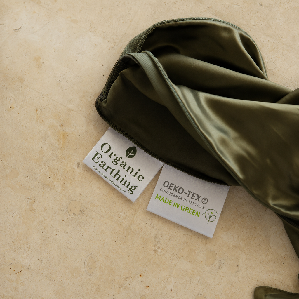 Organic Silk Pillowcase 100% Mulberry Silk (Olive Green) | Anti-Frizz Hair & Skin Care | Cooling Breathable