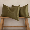 Mulberry Silk Pillowcase (Olive Green) - Smoother Hair & Skin Overnight grounding product for sleep, stress relief and recovery | Organic Earthing